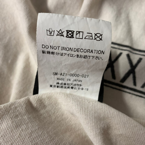 SAINT MXXXXXX Size L Cream Black Graphic Cotton Crew Neck Pullover