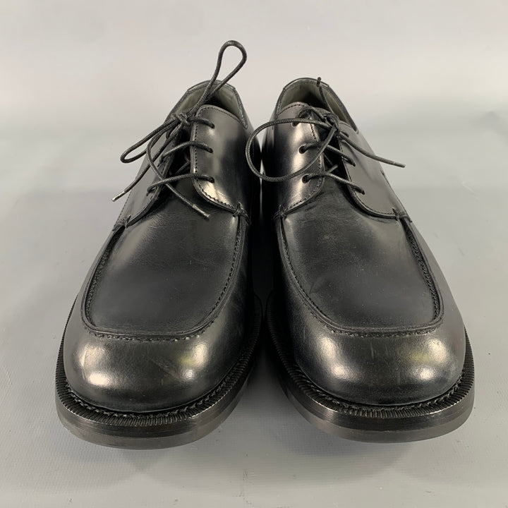 JIL SANDER Size 7 Black Leather Lace Up Shoes