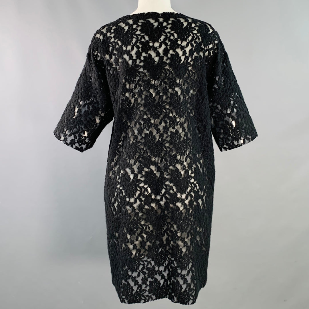 MAISON MARTIN MARGIELA Size M Black Polyamide Blend Lace Crew Neck T-Shirt Dress