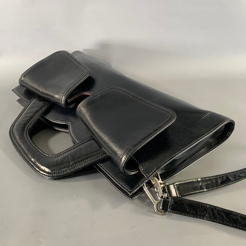 JEFFREY CAMPBELL Black Leather Shoulder Bag Handbag