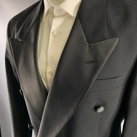 BILL BLASS Size 40 Black Wool Tuxedo Suit