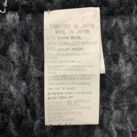 YOHJI YAMAMOTO Size M Black Grey Knitted Wool Blend Chunky Jacket