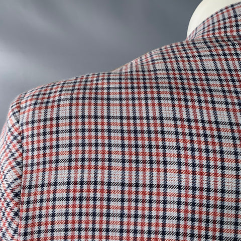 BLACK FLEECE Size 42 Regular Grey Red Black Plaid Sport Coat