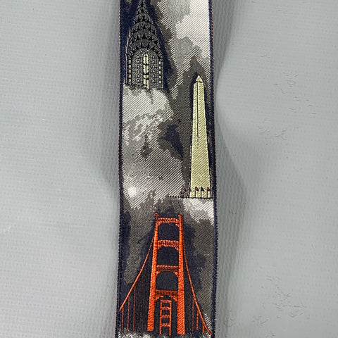 TRAFALGAR Black Multi Color Landmarks Suspenders