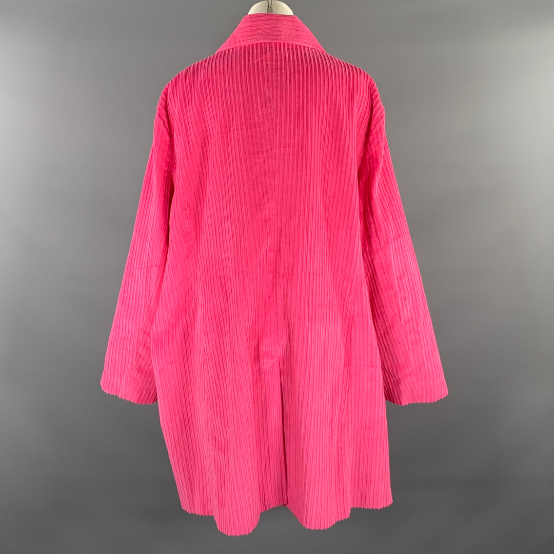 FRANCES VALENTINE Size XXL Pink Cotton Corduroy Buttoned Coat