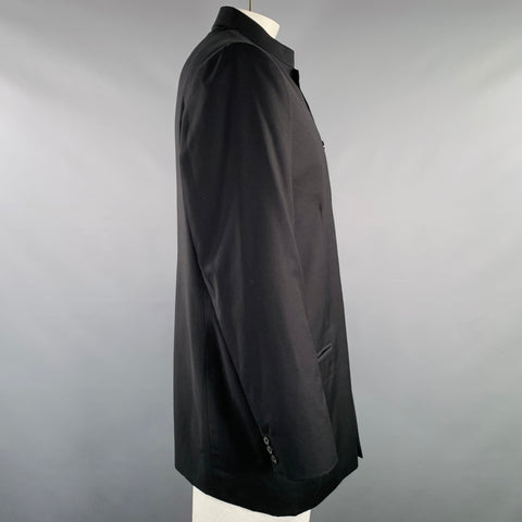 LLOYD & CO Size 46 Black Wool Single Breasted Coat