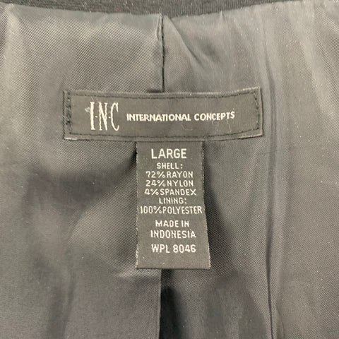 I.N.C. Size L Black Rayon Blend Button Up Jacket