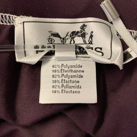 Maillot de bain HERMES taille M, couleur bordeaux et blanc avec cordon de serrage