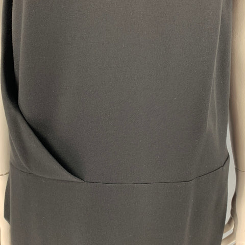 CACHAREL Talla 14 Vestido de cintura caída sin mangas de mezcla de nailon negro
