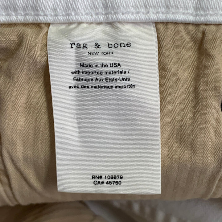 RAG & BONE Size 29 White Cotton Blend Skinny Five Pockets Button Fly Jeans