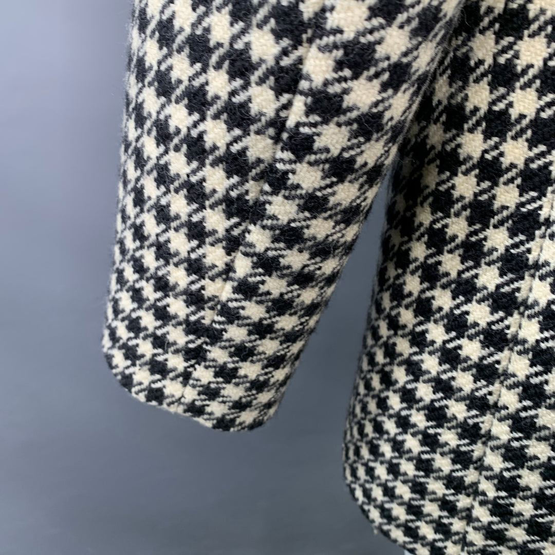 AMI by ALEXANDRE MATTIUSSI Size 48 Black Cream Wool Houndstooth Jacket