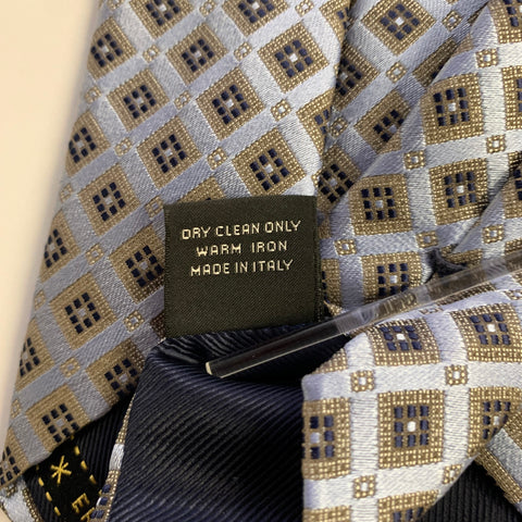 ERMENEGILDO ZEGNA Taille Unique Cravate en Soie Bleu Clair Marine