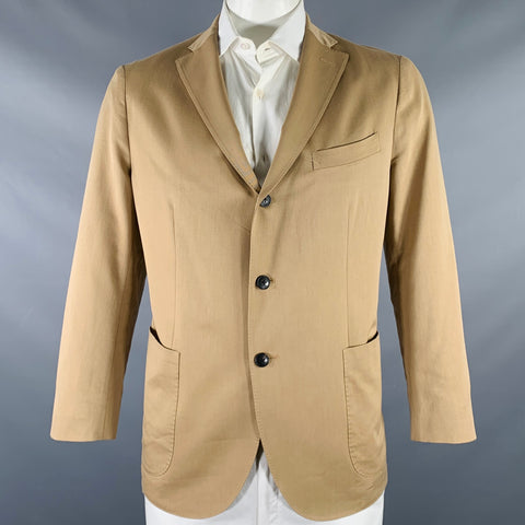 BOGLIOLI Size 44 Beige Wool Cotton Single Breasted Sport Coat