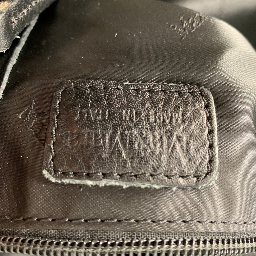 MAX MARA Black Leather Tote Top Handles Zip Handbag