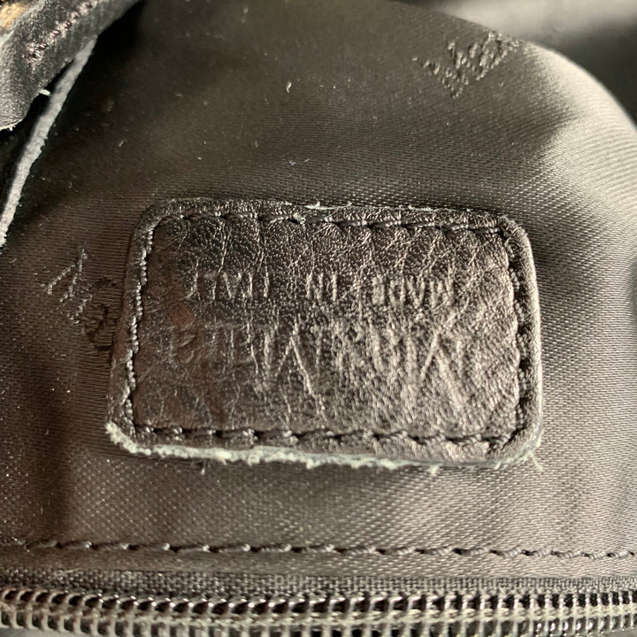 MAX MARA Black Leather Tote Top Handles Zip Handbag