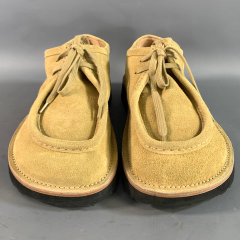 LOEWE Size 12 Khaki Textured Suede Chukka Lace Up Shoes
