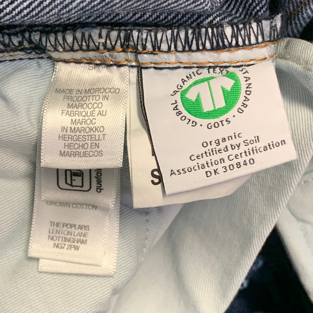 PAUL SMITH SS24 Size 34 Blue Washed Cotton Straight Contrast Stitch Jeans