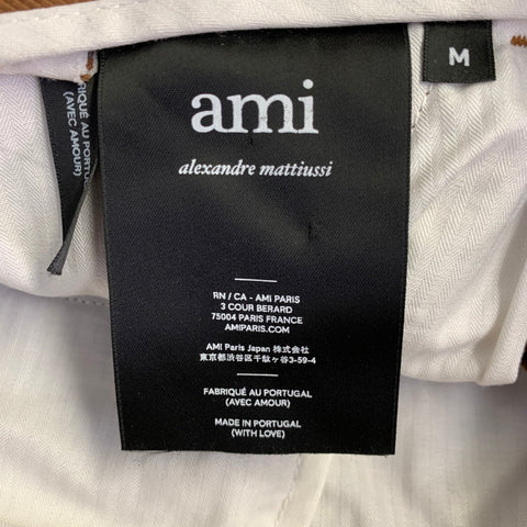 AMI by ALEXANDRE MATTIUSSI Pantalon décontracté fuselé en sergé de coton marron taille M