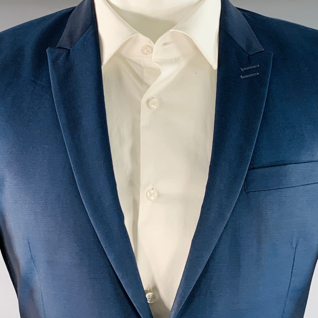 THE KOOPLES Size S Navy Wool Fitted Single Breasted Peak Lapel Suit