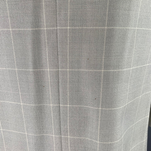 KITON Size 45 Grey Window Pane Cashmere Notch Lapel Sport Coat