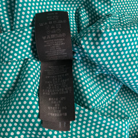 BURBERRY PRORSUM 2011 Size S Green White Polka Dot Cotton Long Sleeve Shirt