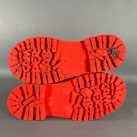 CAMPERLAB Size 8 Eki Red Calfskin Leather Tread Sole Boots