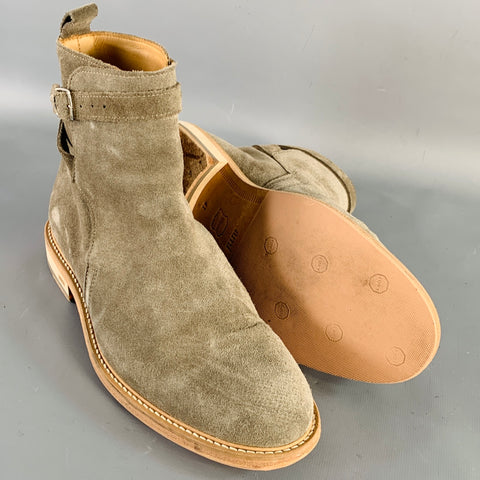 AMI by ALEXANDRE MATTIUSSI Size 8 Grey Taupe Suede Harness Boots