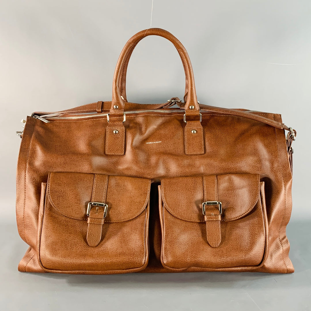 Brown Hook And Albert Weekender Bag HOOK ALBERT Brown Leather - Main Image