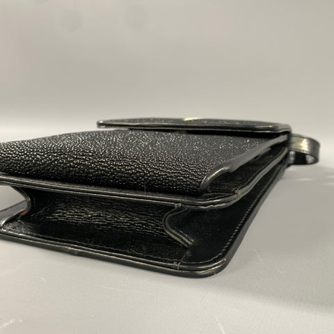 NO BRAND Black White Leather Cross Body Bag