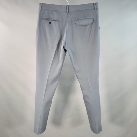 LOUIS VUITTON Size 36 Grey Twill Cotton Flat Front Tapered Dress Pants