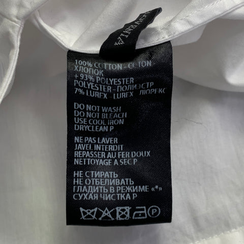 HAIDER ACKERMANN Size S White Cotton Hidden Placket Short Sleeve Shirt
