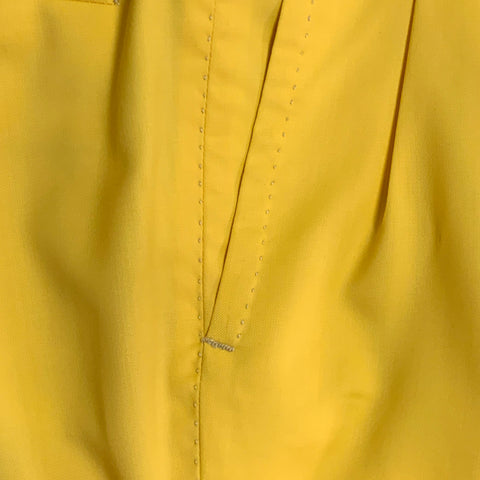 HADLEIGH'S Size 34 Yellow Wool Pleated Cuffed Button Fly Dress Pants