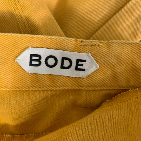 BODE Size 32 Yellow Gold Patch Cotton Cargo Jeans