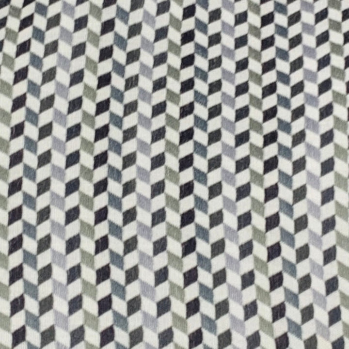 ETRO Camisa de manga larga con botones de algodón geométrico gris blanco talla L