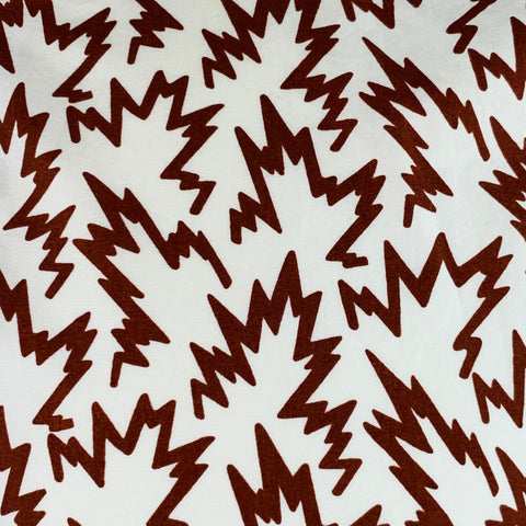 MARNI Size S White Burgundy Abstract Print Cotton Button Up Short Sleeve Shirt
