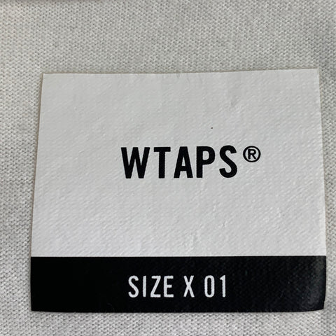 WTAPS Size S White Black Print Crew Neck Long Sleeve T-shirt