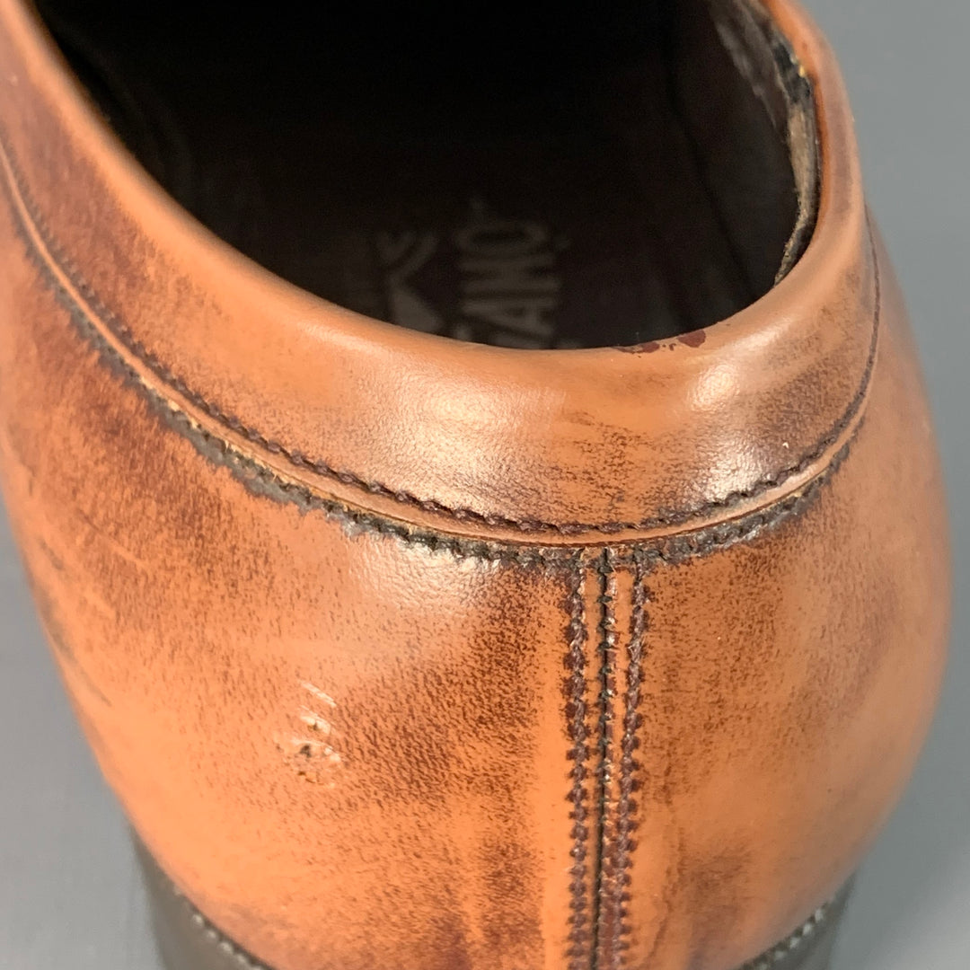 SALVATORE FERRAGAMO Size 7 Brown Gold Leather Horsebit Loafers