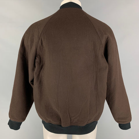 MARC JACOBS Size 38 Brown Wool Blend Bomber Jacket