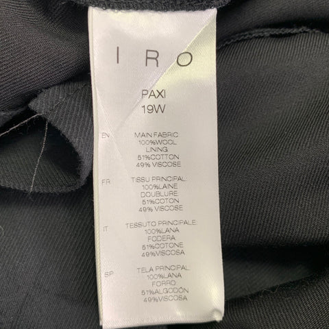 IRO Size 4 Black Wool High Waisted Belted Tapered Dress Pants