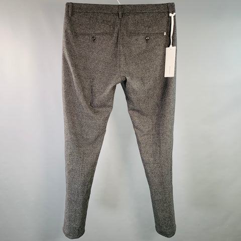 DONDUP Size 36 Grey Black Glenplaid Wool Blend Zip Fly Dress Pants