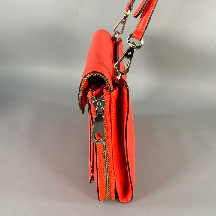 REBECCA MINKOFF Red Leather Cross Body Flap Handbag