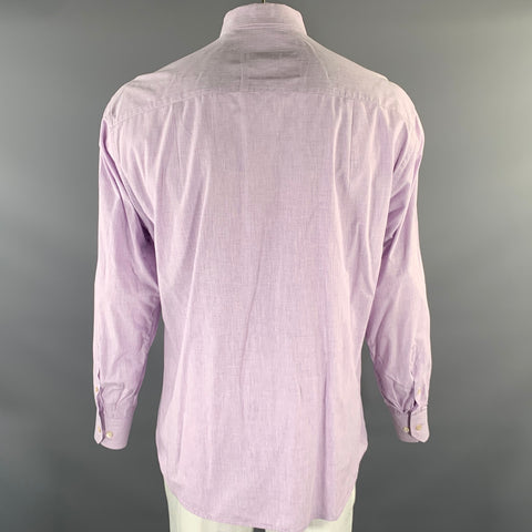 ERMENEGILDO ZEGNA Size XL Purple Lilac Heather Cotton Long Sleeve Shirt