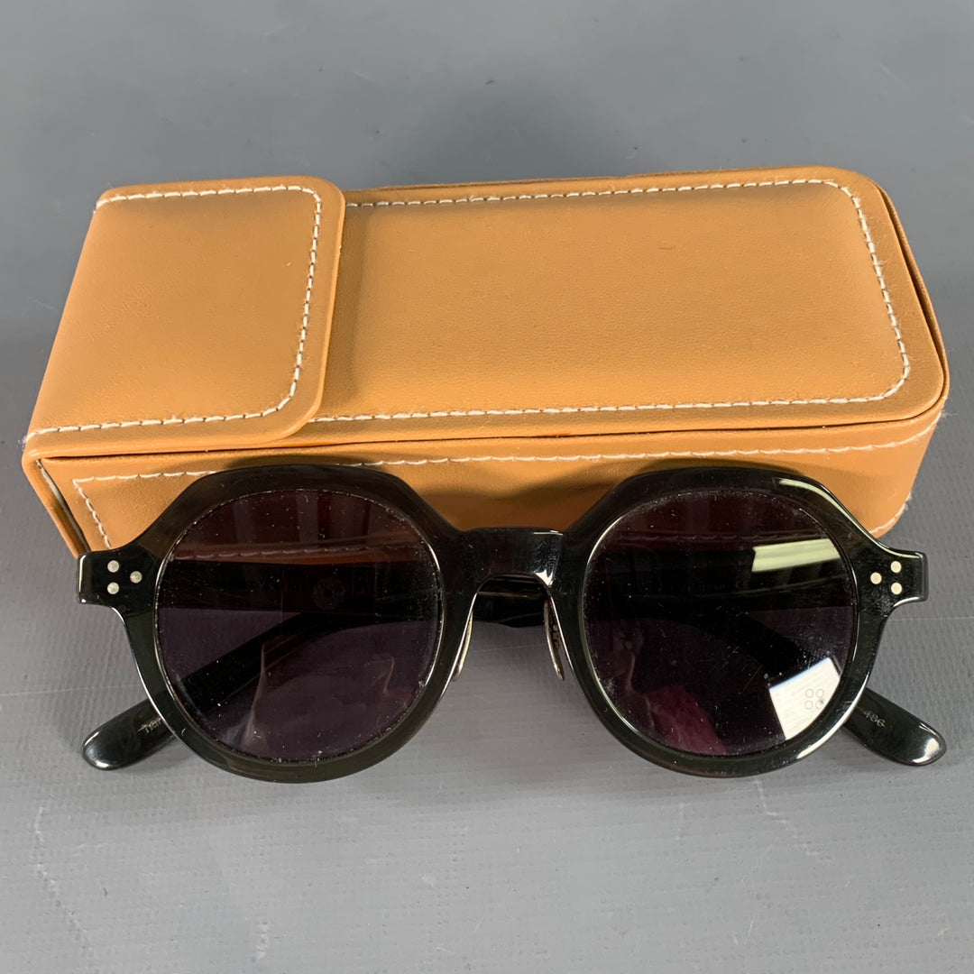 YELLOWS PLUS Ross C Green Acetate Round Sunglasses
