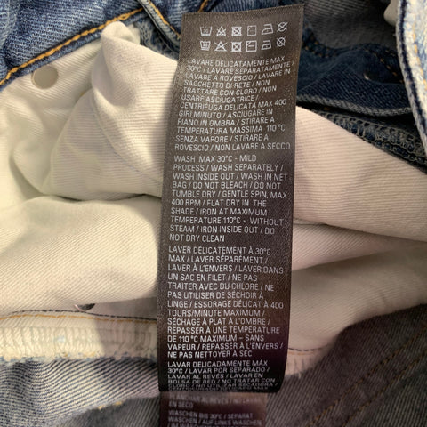 BALENCIAGA SS23 Size XS -Super Destroyed- Blue Grey Denim Drop Crotch Jeans