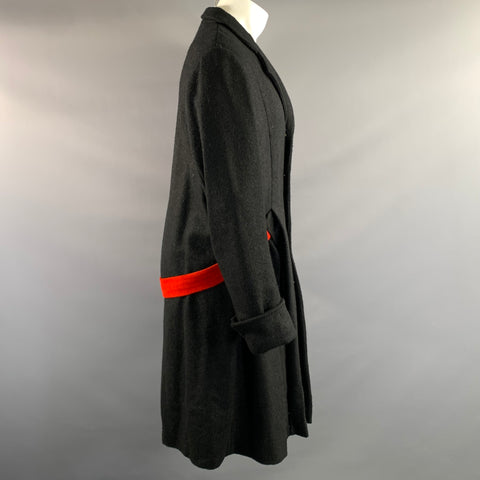 LINDER Size M Black Red Notch Lapel Coat