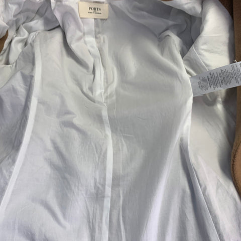 PORTS 1961 AH19 Taille 4 Manteau-cape ouverte texturée en poil de chameau, couleur fauve