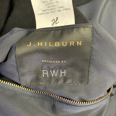 J.HILBURN Size L Black Navy Cotton Blend Reversible Bomber Coat