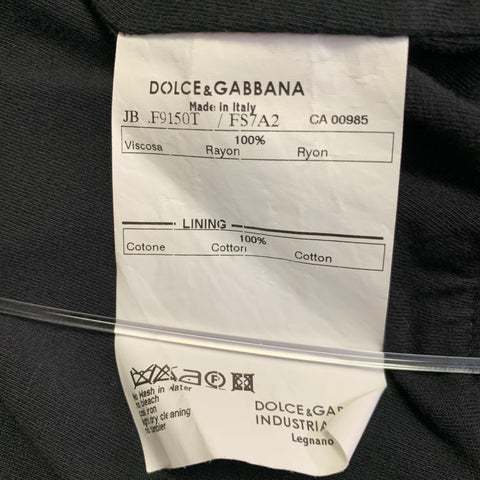 DOLCE & GABBANA Size 4 Brown Black Satin Animal Print Zip Up Jacket