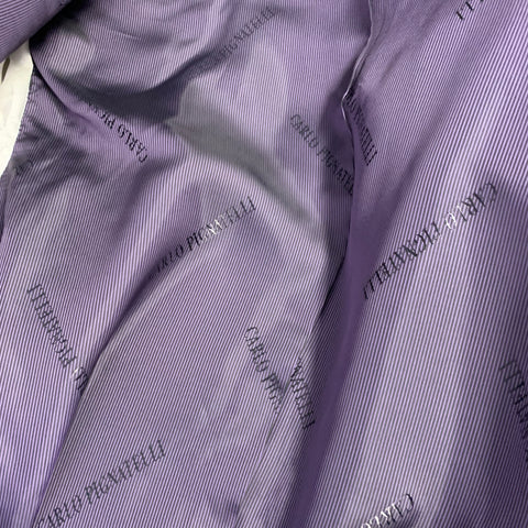 CARLO PIGNATELLI Size 42 Long Black Blue Tornasol Acetate Sport Coat
