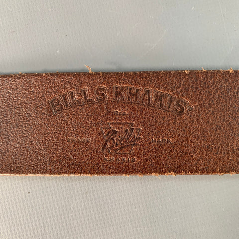 BILLS KHAKIS Size 32 Brown Gold Leather Belt